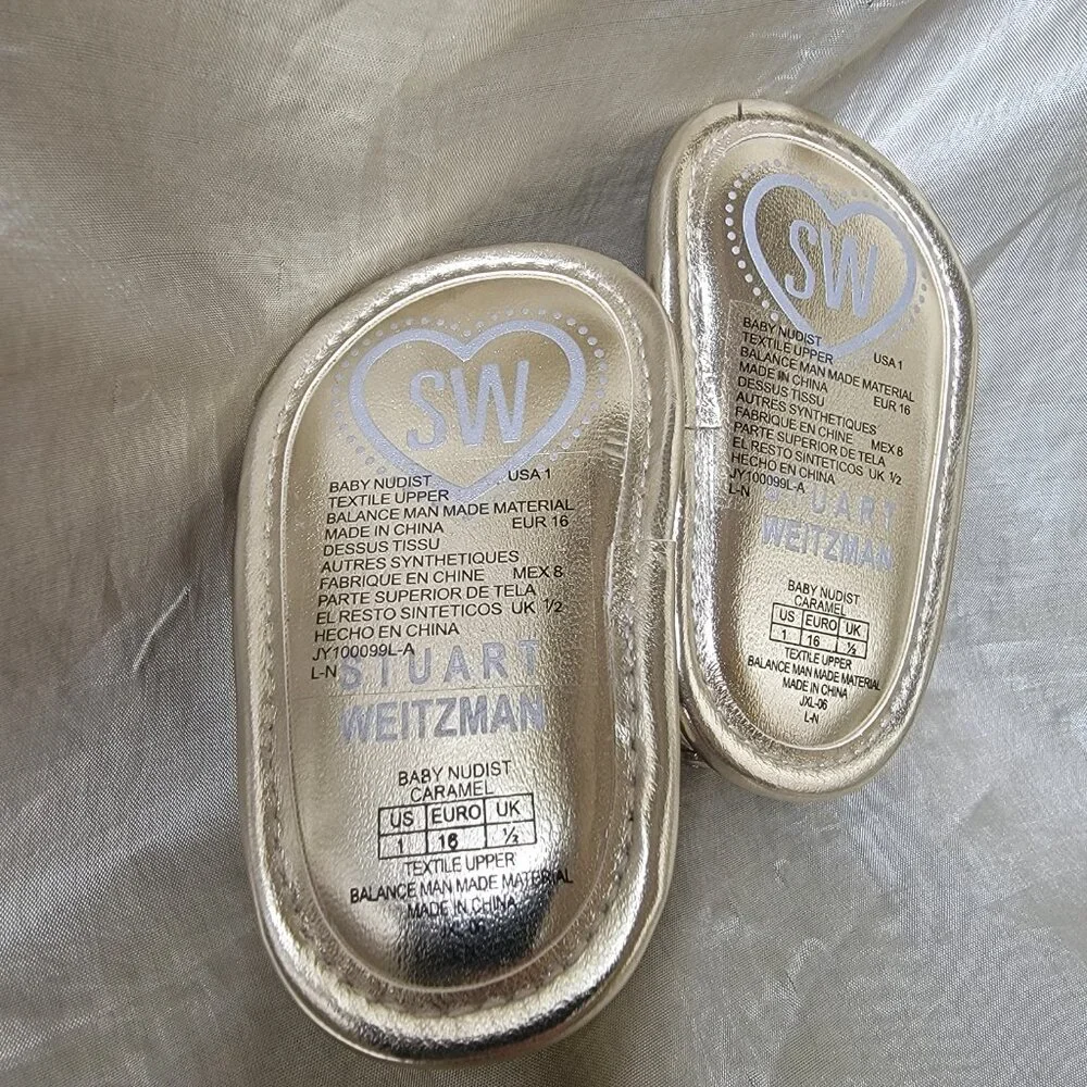 Stuart Weitzman Baby Nudist Caramel girl shoes size 1